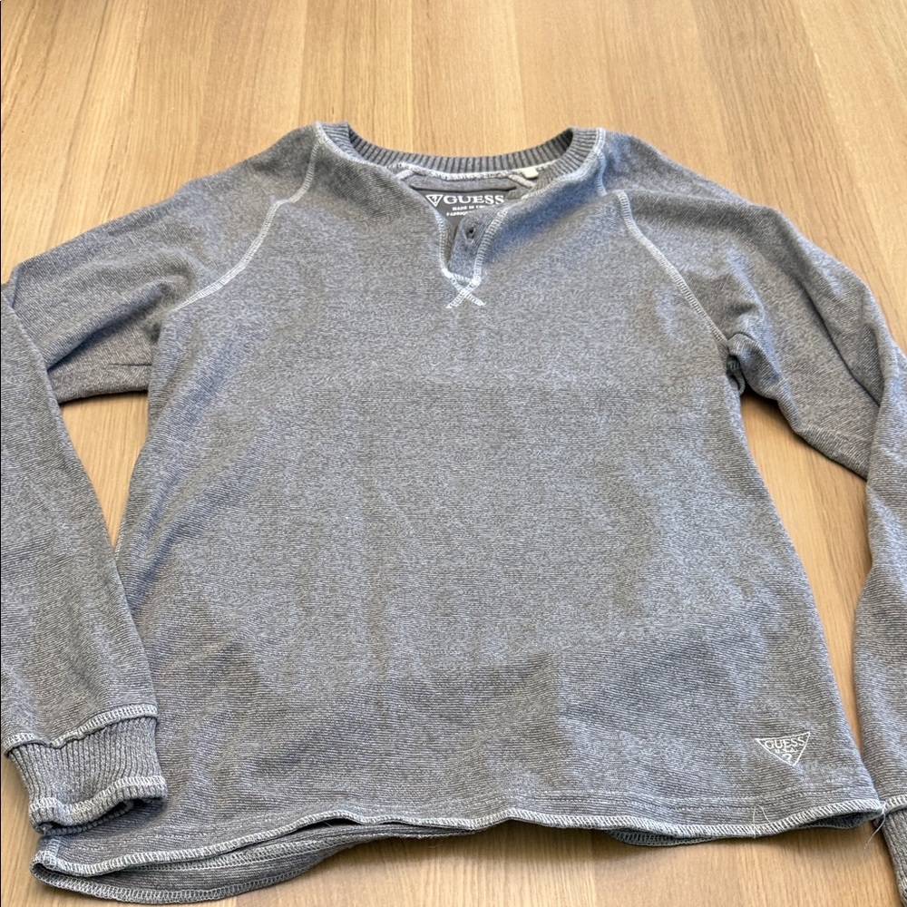 Guess Heather Gray Henley Shirt